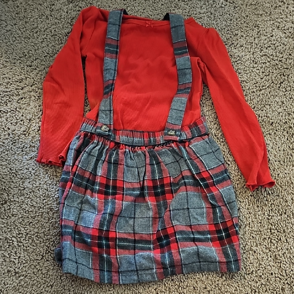 Carter's Red and Gray Plaid Holiday Jumper